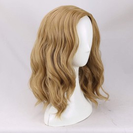 Women's Medium length Light Blonde Curly Cosplay Wig for Move