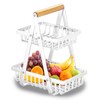 SRTFINE 2 Tier Countertop Fruit Basket with Wood Handle, Kitchen
