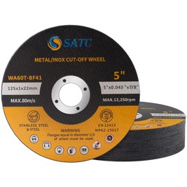 SATC 125mm Cutting Discs 25-Peice Durable Angle Grinder Discs Ultra Thin 1mm for Fast & Precise Cutting of Steel, Iron, Aluminum, & Ferrous Metals