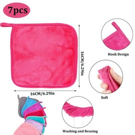 Makeup Removal Face Cleansing Cloth, Reusable Flannel Face Towels, Makeup Remover Wipes for Sensitive Skin, for Makeup Remover Beauty Facial Cleansing（7 colors）
