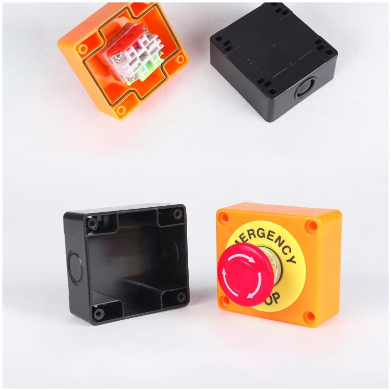 dstfuy Emergency Off Pressure Switch, 1NC, 1NO Waterproof IP65 Red