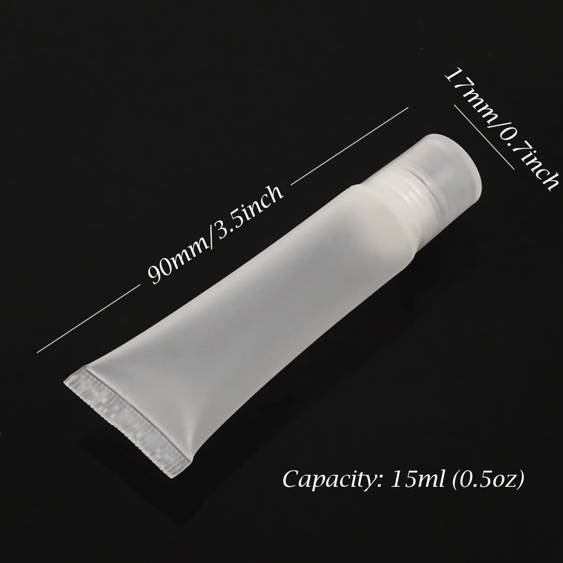 HONBAY 10PCS 15ml Refillable Clear Empty Lip Gloss Balm Containers