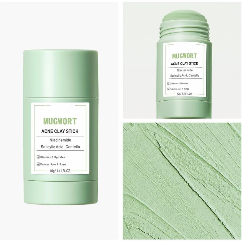 Bluemega Mascarilla de Arcilla de Artemisa, Adecuado para Pieles Sensibles