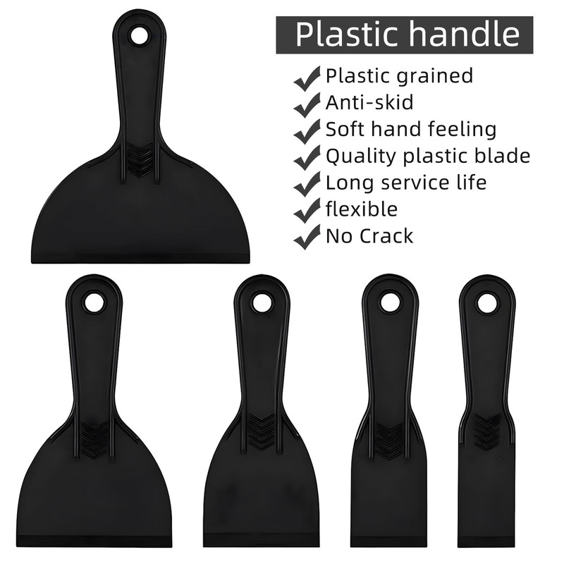 Plastic Spatula Set 5 Pieces, Wallpaper Scraper Tool, Wall Filler