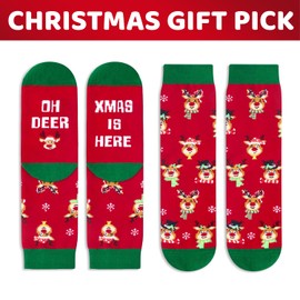 Zmart Christmas Gifts Stocking Socks for Little Kids - Holiday Socks Reindeer Socks for Kids, Christmas Gifts Santa Gifts Stocking Stuffers