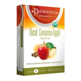 Davidson's Organics, Decaffeinated Cinnamon Apple, 8-count Tea Bags, Pack of 12