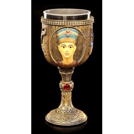 Goblet with Egyptian Nefertiti Emblem Fantasy Decorative Figure