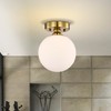 Gold Semi Flush Mount Ceiling Light – 7" Opal Glass