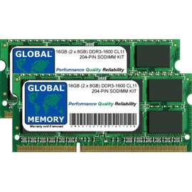 GLOBAL MEMORY 16GB (2 x 8GB) DDR3 1600MHz PC3-12800 204-PIN SODIMM RAM KIT for Intel Mac Mini (Late 2012) & Mac Mini Server (Late 2012)