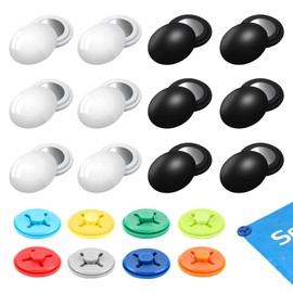 Vegena Pack of 12 Magnetic Start Number Holders, 8 Fabric Buttons, Race Number Magnets, Magnetic Clips for Attaching Race Number for Marathon/Half Marathon Events