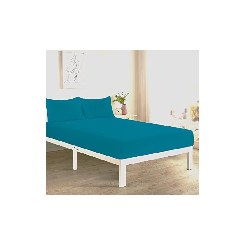 Fitted Bed Sheet With FREE MATCHING 2 X PILLOW CASES