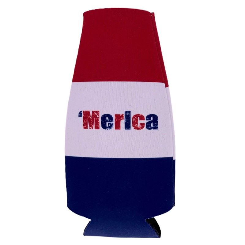 Merica Stripes Beer Bottle Coolie (2 Pack)