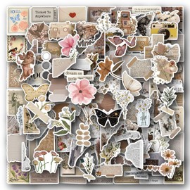 Retro Water Bottle Stickers for Kids,120 PCS Vintage Stickers Pack for Laptop Phone Skateboard Bicycle Bumper Suitcase Luggage Car Guitar,Waterproof Aesthetic Vinyl Stickers for Teens Girls