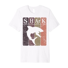 Shark Periodic Table Elements Retro Shark Selachimorphaphile Premium T-Shirt