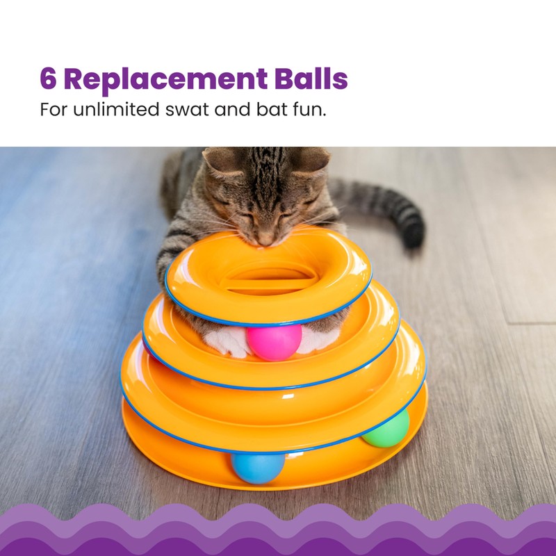 Catstages Tower of Tracks Replacement Balls, 6-Pack Lightweight Cat Toy