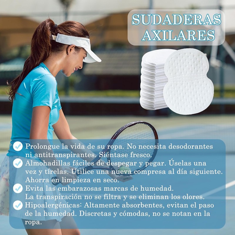 100 Pcs Parches Antitranspirantes para Axilas, Almohadillas Absorbentes de Sudor,