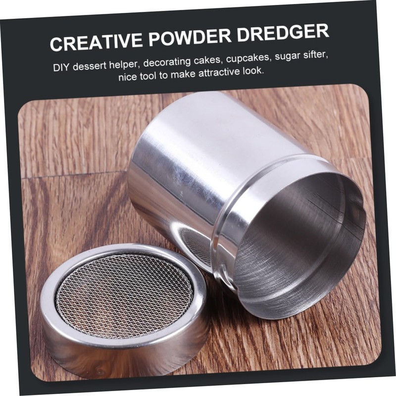 BIUDECO 2Pcs Stainless Steel Cocoa Powder Scoop Fine Mesh Top