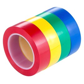 XEHAHOSH Electrical Tape 4 Rolls, 4 Colors Blue Green Red Yellow, Suitable for Professional Electrician Repair, Household appliances, Automotive Equipment, Home DIY. (0.6”50Ft)