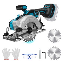 5 Inch Cordless Circular Saw for Makita 18V Battery (No Battery), Power Wood Saw with Brushless Motor, 0-45° Cutting Bevel, Max Cutting Depth 1.6"(90°), 1.28"(45°), Idea for Wood, Plastic, Soft Metal