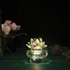 H-M SHOP 7LED Colored Lights Illuminated Crystal Display Stand Base