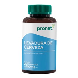 PRONAT | Levadura de Cerveza, Suplemento Alimenticio,con Calcio, Fósforo y Vitaminas del complejo B, 250 Tabletas de 600 mg