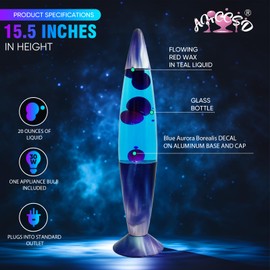 AHCCSD Aurora Borealis Magma Lamp,16 Inch Motion Liquid Lamp Blue Liquid with Purple Wax Blue Aurora Base Relaxing Gorgeous Lamp for Adults Kids Women Girls Christmas Great Gift