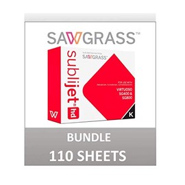 Sawgrass Sublijet HD Ink Cartridge - Black Color Virtuoso SG400 and SG800 Printer. Bundle with 110 Sheets of SUBLIMAX Sublimation Paper Made in Japan. for use SG400 and SG800 only.