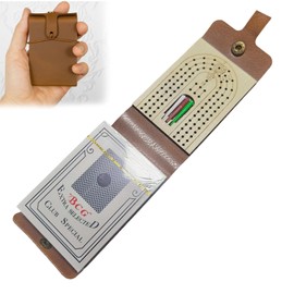 YFHUVB Cribbage Board With Pegs, Travel Cribbage Board with Full Deck of Cards and 6 Pegs, Complete Cribbage Board Game Set for Family Game Nights, Road Trips and Picnic Outings