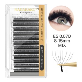 Nagaraku Extensiones De Pestañas 8d W Shape