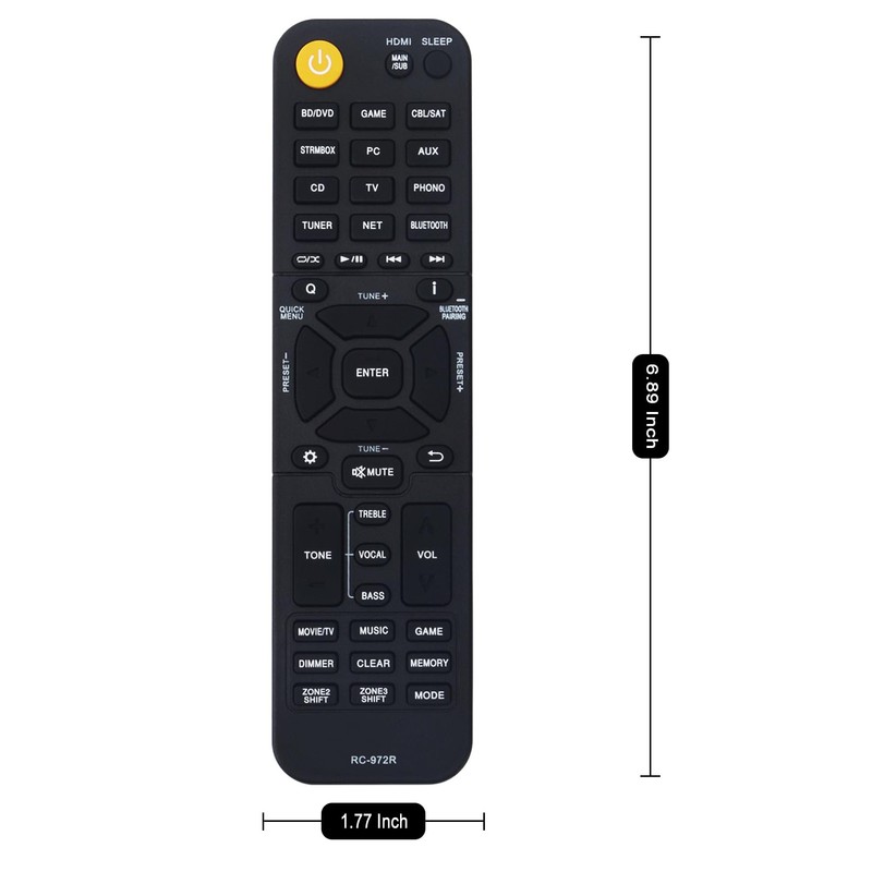Replacement Remote Control RC-972R Commander Compatible with Onkyo A/V Receiver