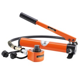 Bonvoisin 20T Hydraulic Cylinder Jack Porta Power Multi-Section 1.1” Stroke Mini Hydraulic Ram with CP-180 Hydraulic Hand Pump for Machinery Shipbuilding