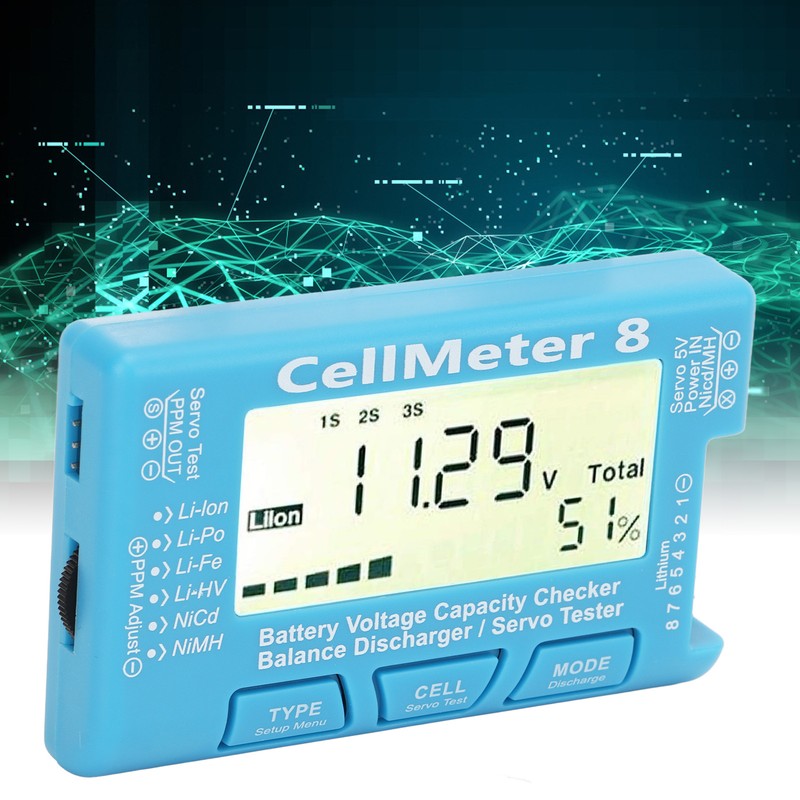 Digital Battery Capacity Checker Voltage Tester Meter for LiPo Life