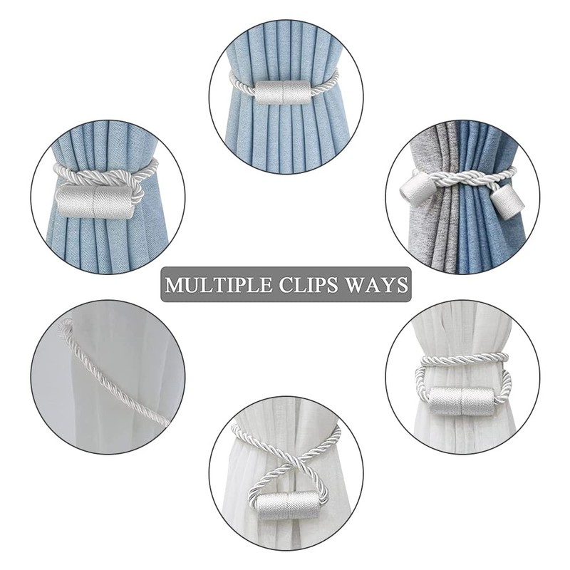 XDerlin 4 Pack Strong Magnetic Curtain Tiebacks Outdoor Decorative Tie