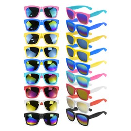 EAONE 18 Pack Kids Sunglasses Bulk Party Favors for Girls Boys Aged 3-8, Summer Beach Sunglasses with UV Protection