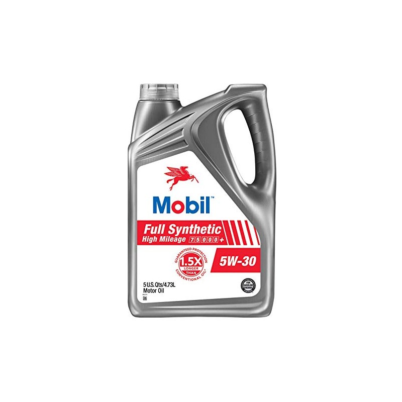 Mobil Full Synthetic High Mileage Motor Oil 5W-30, 5 Quart