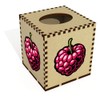 Square 'Ripe Raspberry' Wooden Tissue Box Cover (TB00062514)