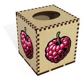 Square 'Ripe Raspberry' Wooden Tissue Box Cover (TB00062514)