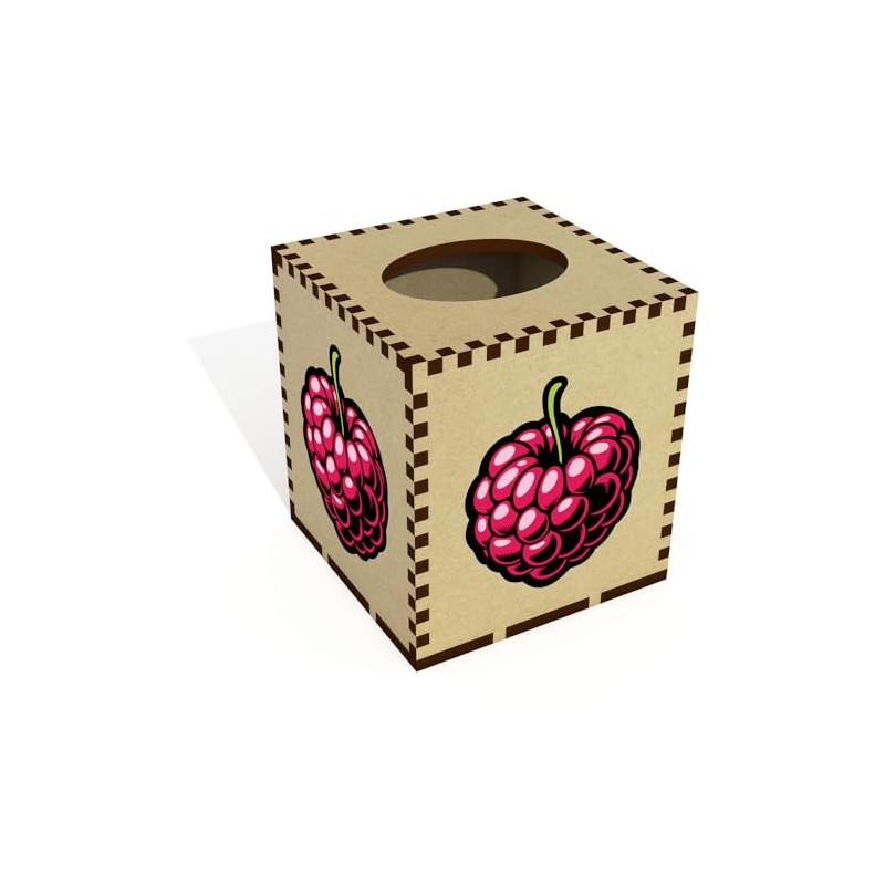 Square 'Ripe Raspberry' Wooden Tissue Box Cover (TB00062514)