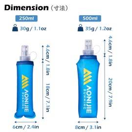 TRIWONDER TPU Soft Flask Foldable Water Bottles, Water Bottle, BPA-Free Sports Bottle, Hydration Accessories for Hydration Backpack, Bicycle Sports (250 ml, Pack of 2)