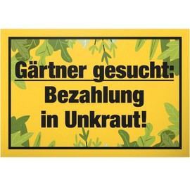 DankeDir! Gärtner gesucht Unkraut Sign 30 x 20 cm Garden Gift Idea Decoration Mum & Dad Garden Sign Funny Saying Friends Door Sign Birthday Gift