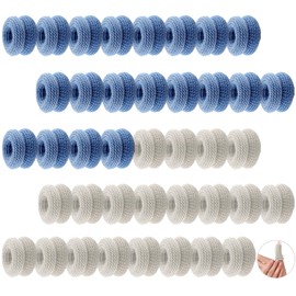 40 Pcs Finger Bandage Set, Finger Stall for Work Kitchen Finger Protection, Finger Bandage Tubular for Handling Gardening Work Sports and Fitness Finger Protection (White & Blue)