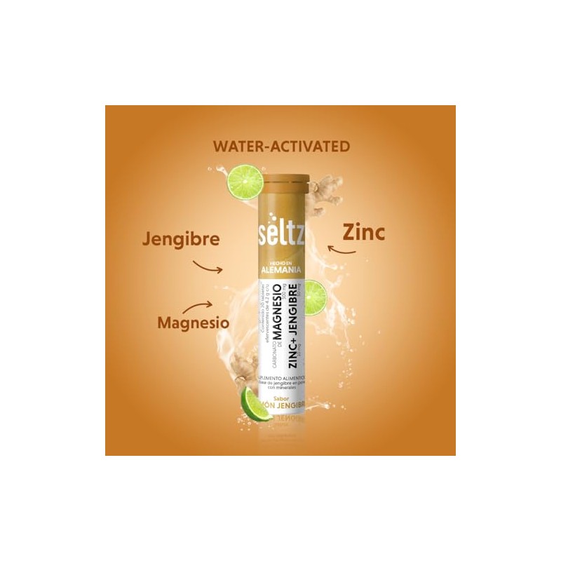 Magnesio + Zinc + Jengibre Seltz Tabletas Efervescentes