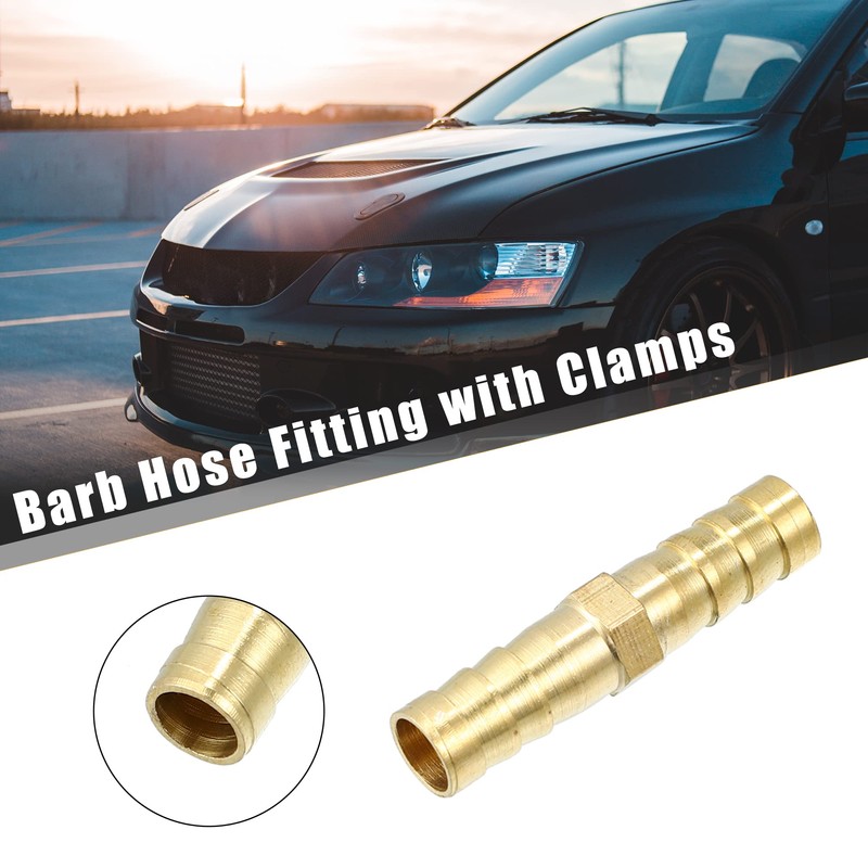 X AUTOHAUX 1 Set 8mm Copper Hose Barb Fitting Connector