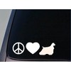 EZ-STIK Peace Love Cocker stickerH100 8" Vinyl Cocker Spaniel