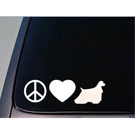 EZ-STIK Peace Love Cocker stickerH100 8" Vinyl Cocker Spaniel