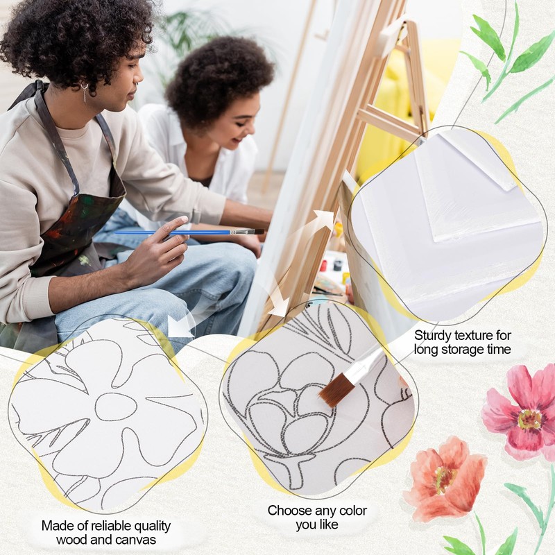 Sherr 96 Pcs 12 Sets Pre Drawn Canvas Kit for