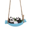 Swing Panda Statue Mother and Baby Panda Lying On The