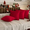 MIULEE Christmas Pack of 4 Red Corduroy Decorative Throw Pillow