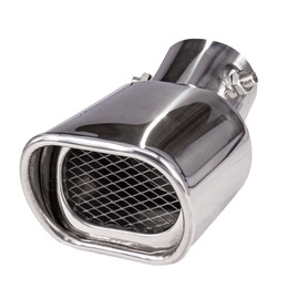 Inlet 63mm(2.5") Car Exhaust Tail Pipe Muffler Stainless Steel Exhaust Tips Square Mouth Thickening Bend, Outlet 94mm(3.7")