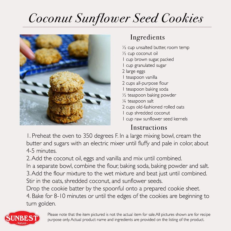 SUNBEST Raw Sunflower Seed Kernels, Unsalted, Unroasted in Resealable Bag